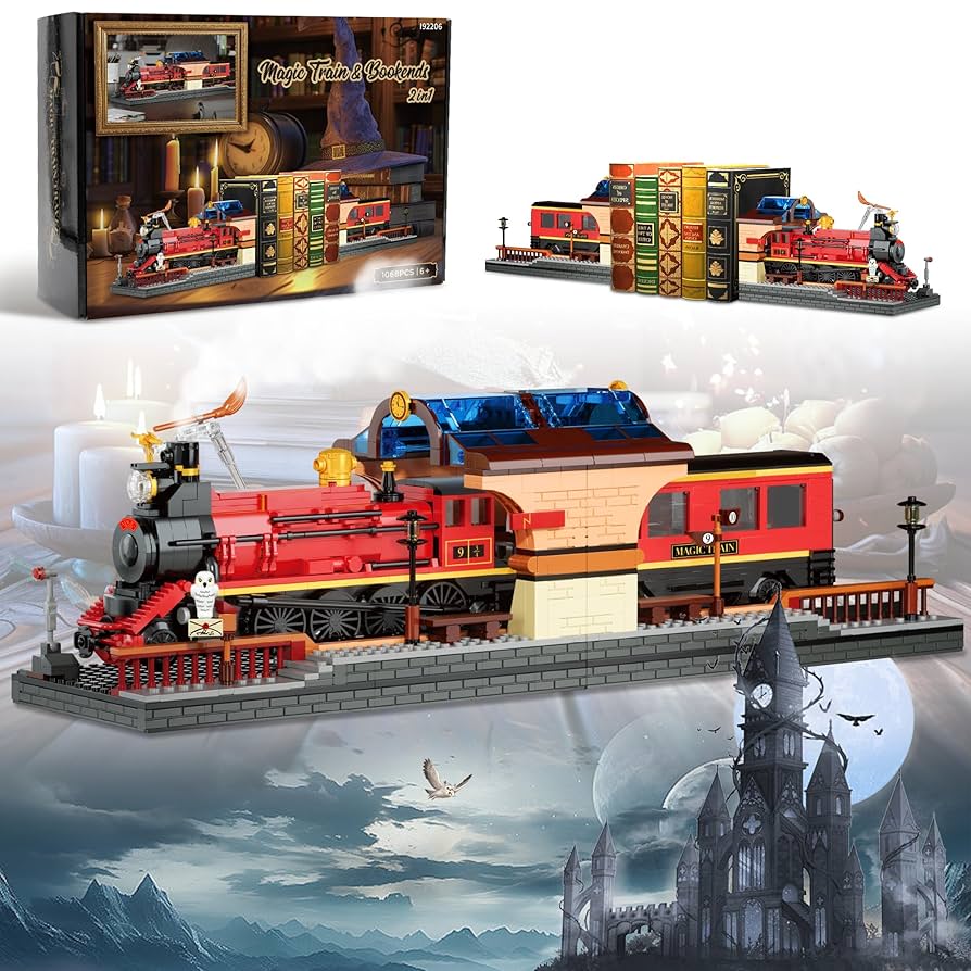 Amazon.com: AKWME 2in1 Harry Magic Train & Bookends Building